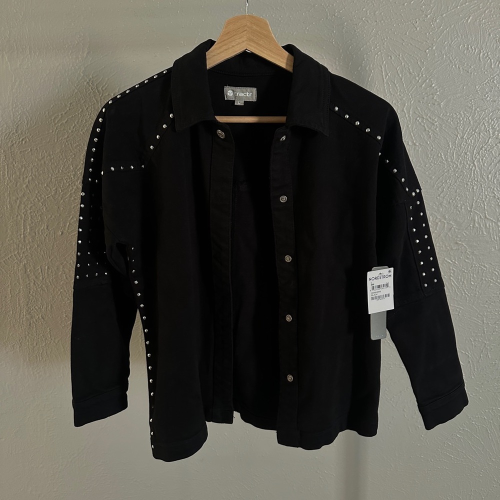 Tractr Black Studded Jean Jacket